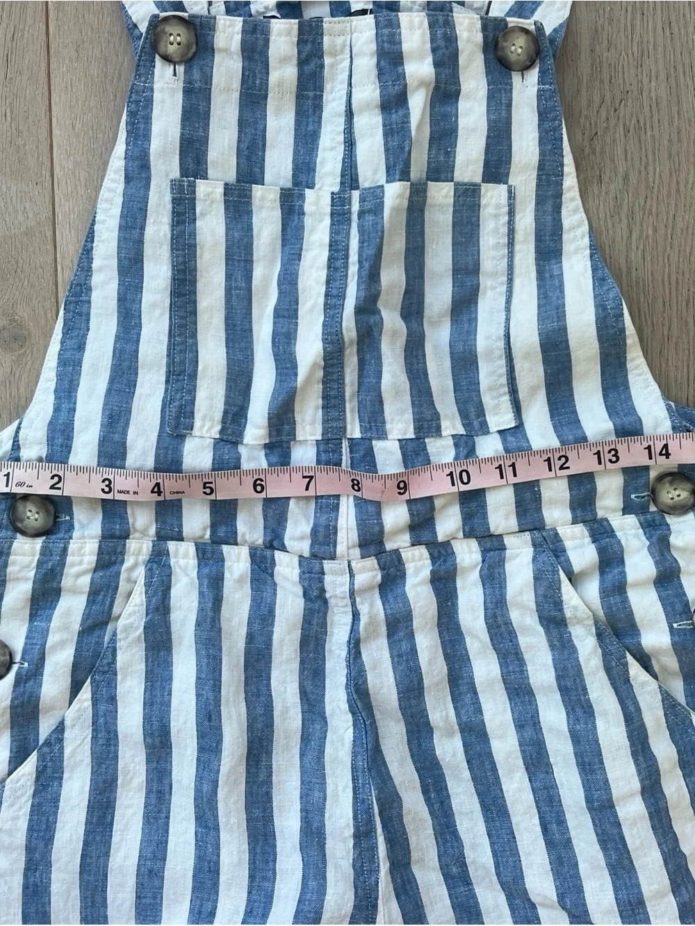 Reformation Women’s Size 2 Linen Striped Blue & White Overalls NWOT